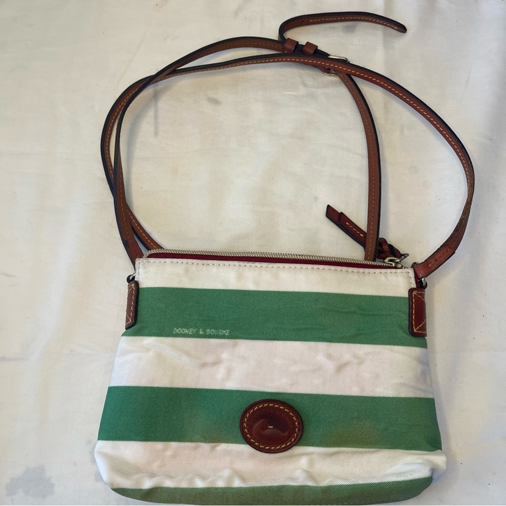 Dooney & Bourke Green and White Sporty Crossbody Bag